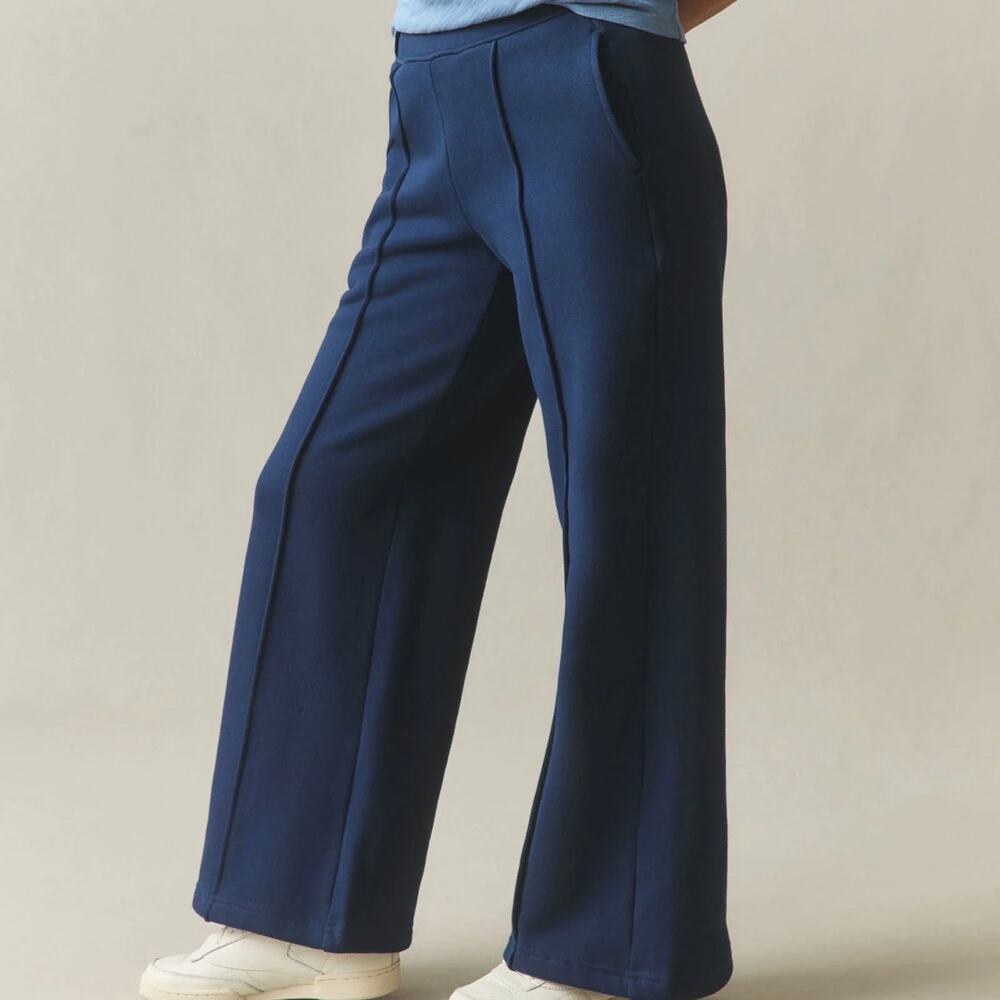 American Giant Pintuck Flare Sweat Pant Women's Small Blue Cotton USA